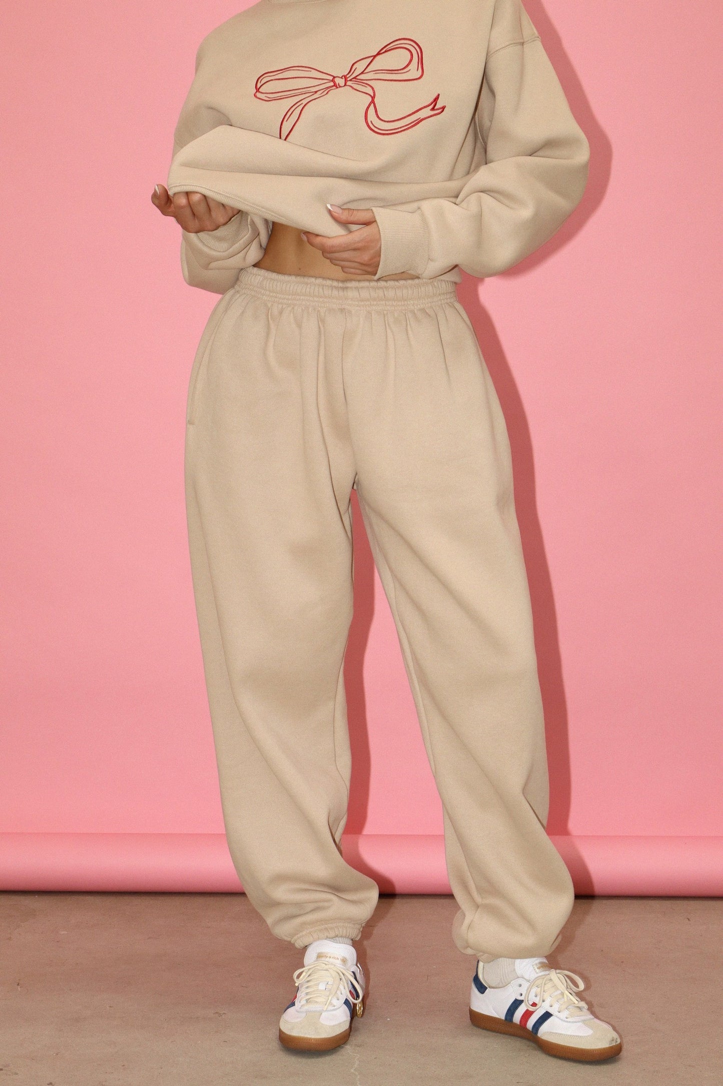 Tan Overfit Jogger Pants