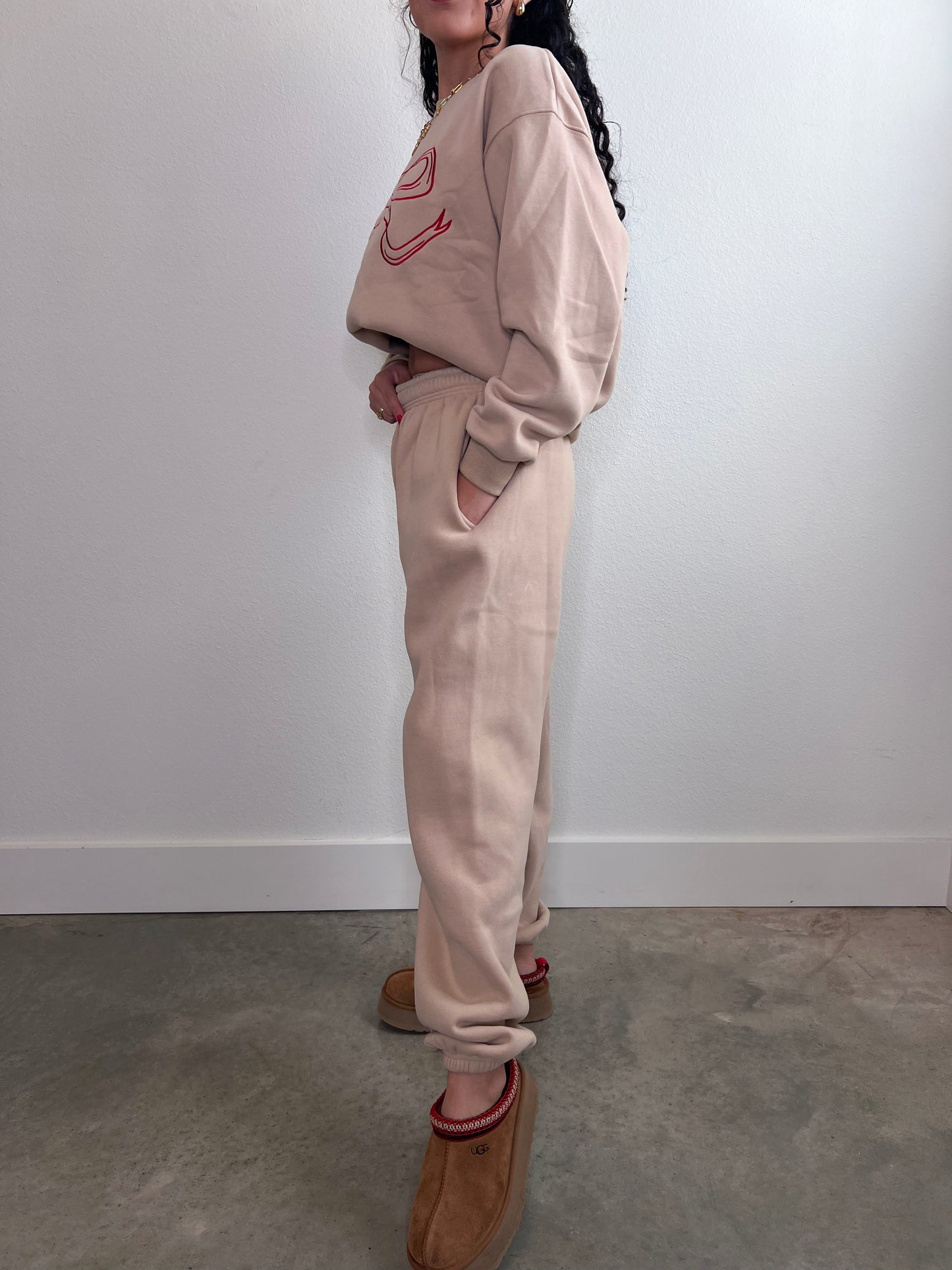 Tan Overfit Jogger Pants