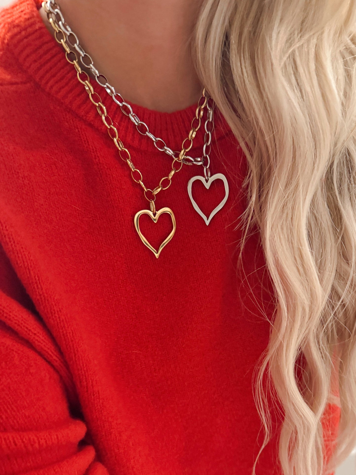 Large Open Heart Necklace