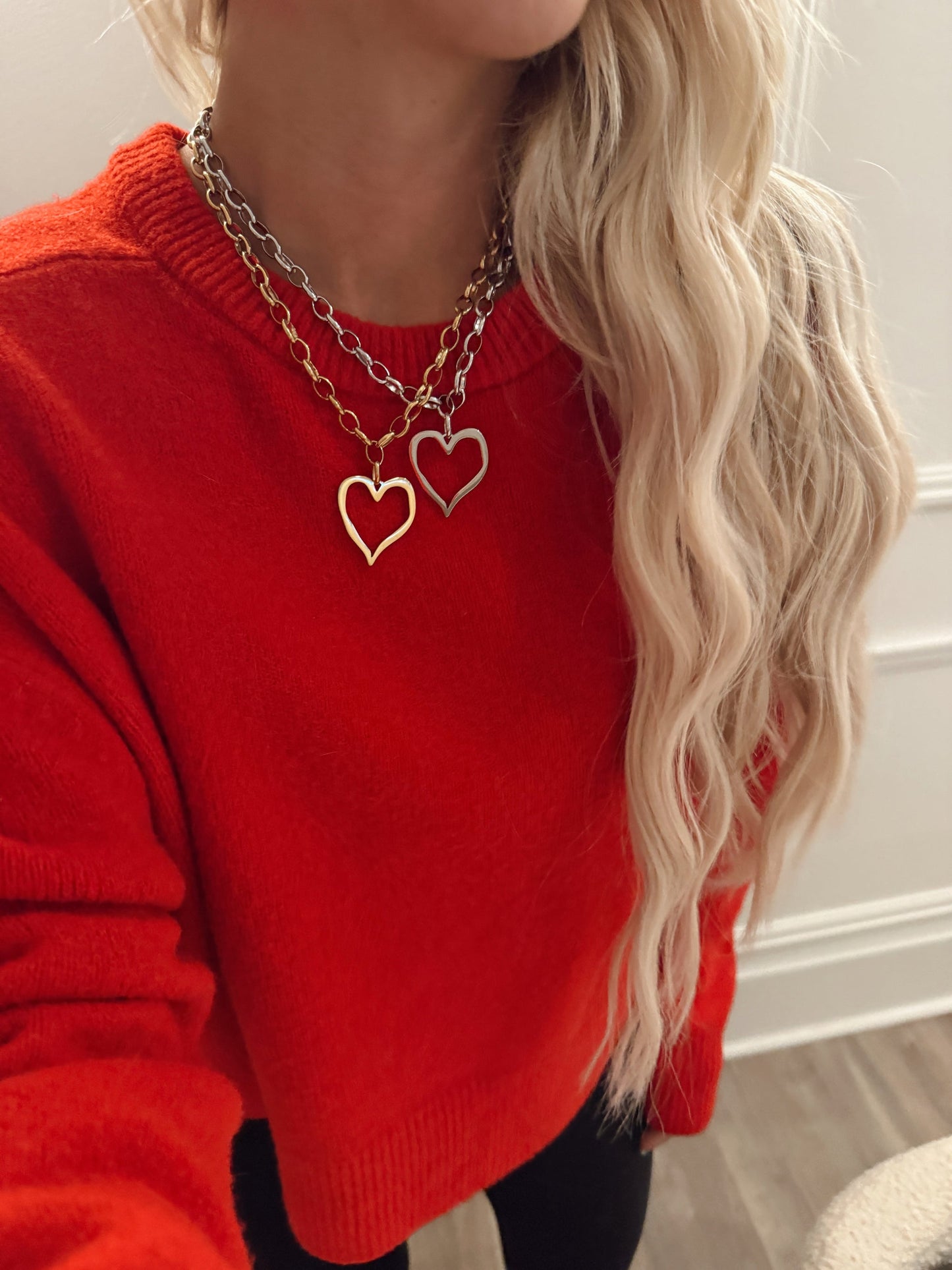 Large Open Heart Necklace