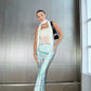 Rose Chiffon Tube Top W/ Scarf