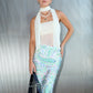 Rose Chiffon Tube Top W/ Scarf