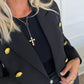 Lariat Pearl Cross Necklace