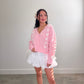 pink, white, ribbon sweater cardigan, fall fashion, fall outfit, sweater, pink sweater, pink cardigan, bow, bow trend, 